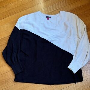 Vince Camuto Two-Tone Crewneck Sweater
